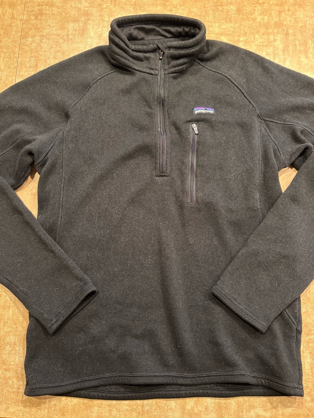 Patagonia Men’s Black better sweater Fleece Pullover with Chest Zip Pocket Sz S
